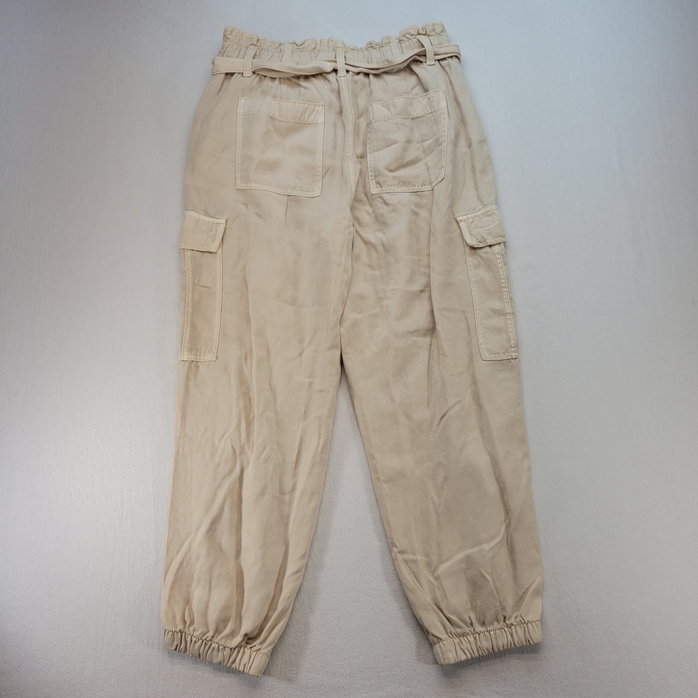 American Eagle Cargo Joggers Womens 10 Short Tan Paperbag Waist Lyocell Utility - Picture 3 of 10